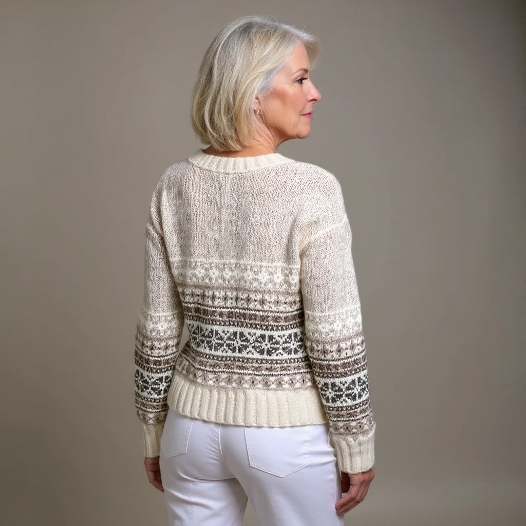 Christine | Classic Fair Isle Cardigan Womens Button Front Sweater