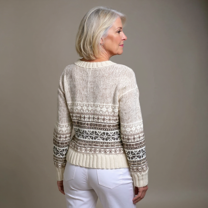 Christine | Classic Fair Isle Cardigan Womens Button Front Sweater