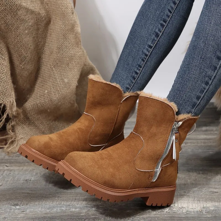 Christine | Elegant Winter Boots Women Platform Ankle Boots with Fur Trim