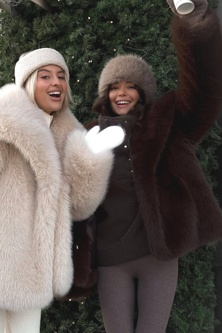 Christine | Polished Shaggy Collar Fur Coat