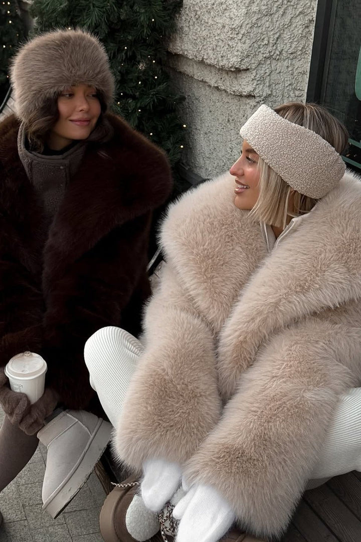 Christine | Polished Shaggy Collar Fur Coat