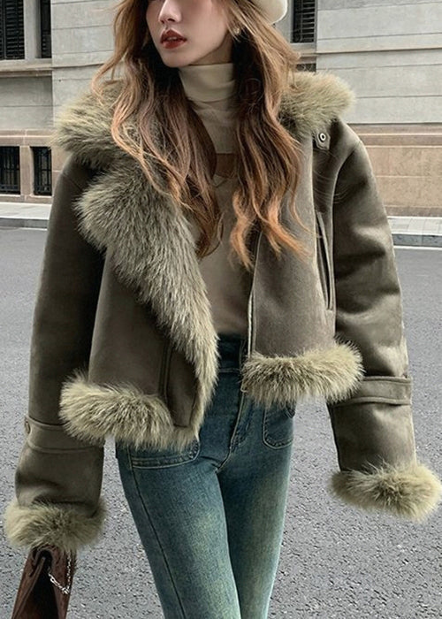 Cynthia | Cozy Shearling Moto Fur Coat with Plush Collar