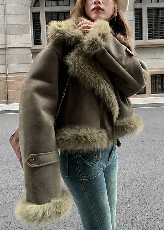 Cynthia | Cozy Shearling Moto Fur Coat with Plush Collar