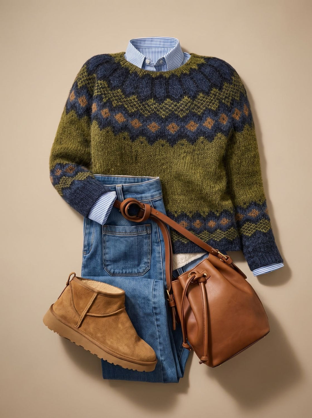 Denise | Fair Isle Crew Neck Christmas Sweater Women