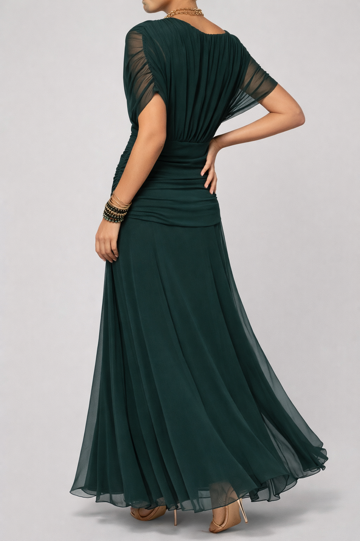 Denise | Sophisticated V-Neck Maxi Christmas Dress