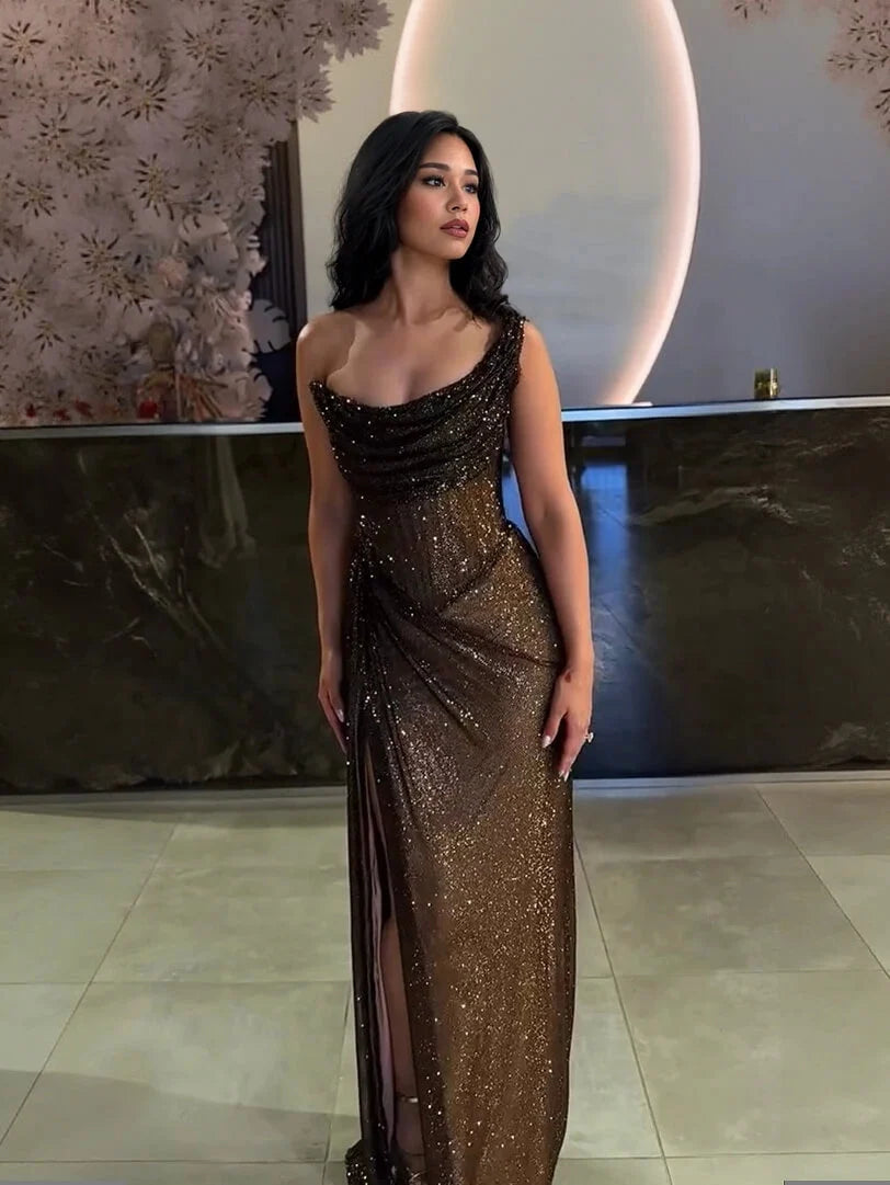 Diana | Classic Sequin Side Slit Christmas Dress