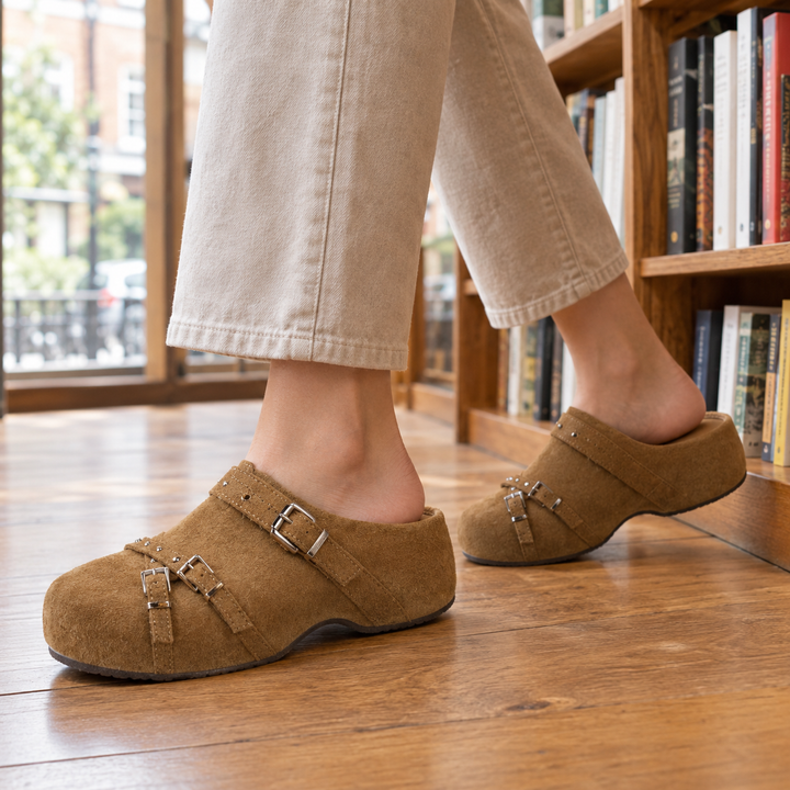 Diana | Effortless Buckle Clog Slippers with Triple Strap Detail