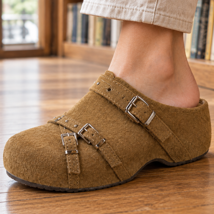 Diana | Effortless Buckle Clog Slippers with Triple Strap Detail