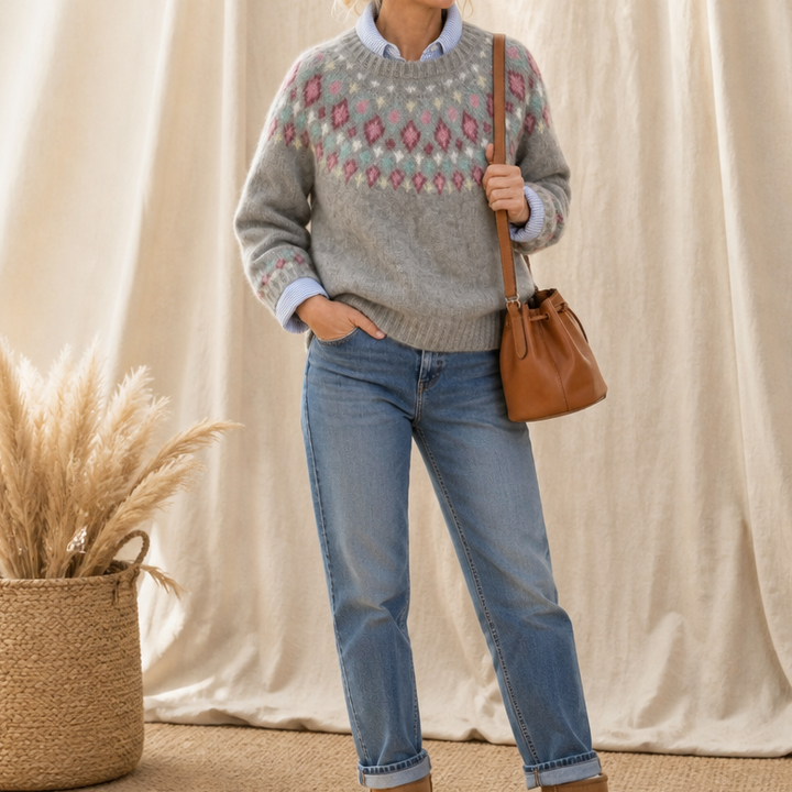 Diana | Fair Isle Crew Neck Christmas Sweater Women