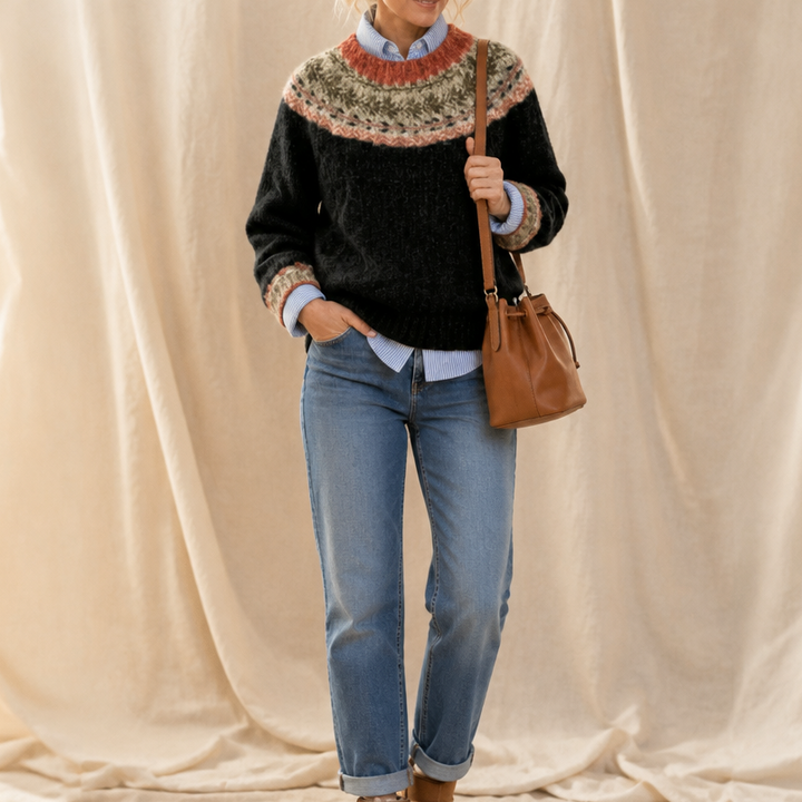 Diana | Fair Isle Crew Neck Christmas Sweater Women