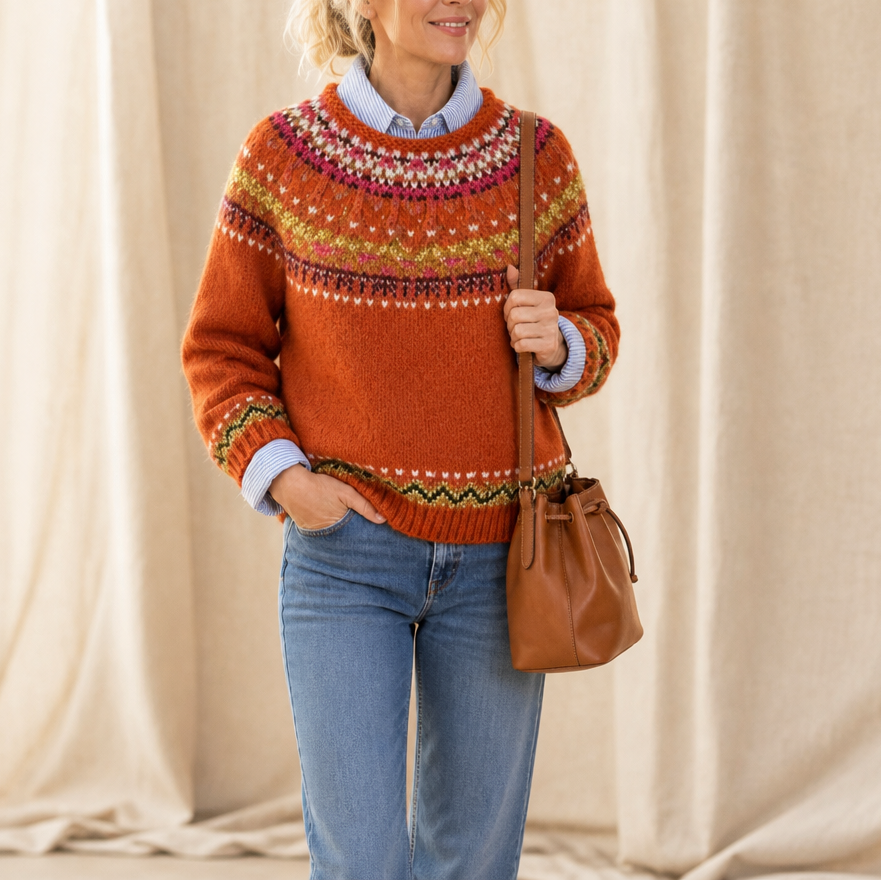 Diana | Fair Isle Crew Neck Christmas Sweater Women