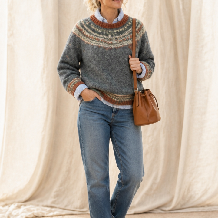 Diana | Fair Isle Crew Neck Christmas Sweater Women