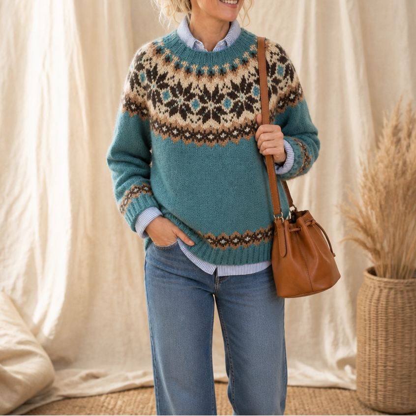 Diana | Fair Isle Crew Neck Christmas Sweater Women