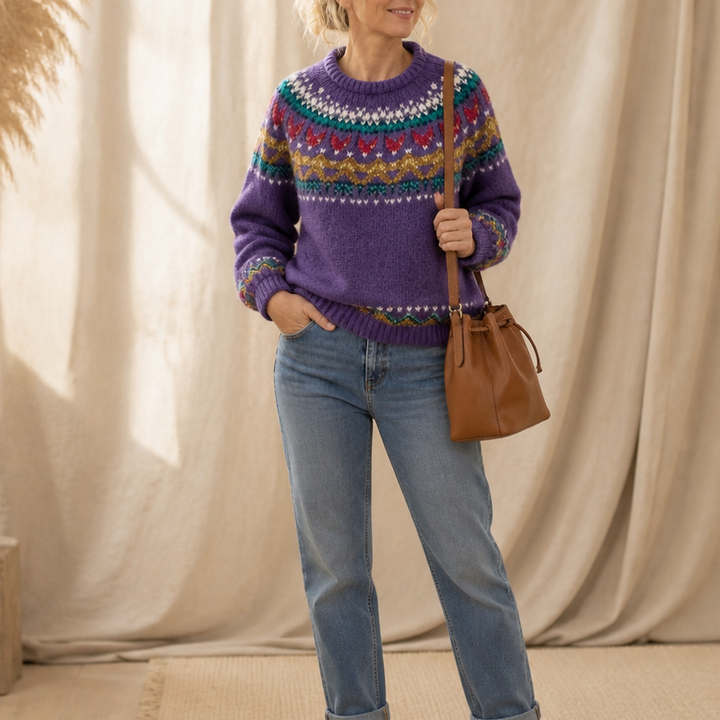 Diana | Fair Isle Crew Neck Christmas Sweater Women