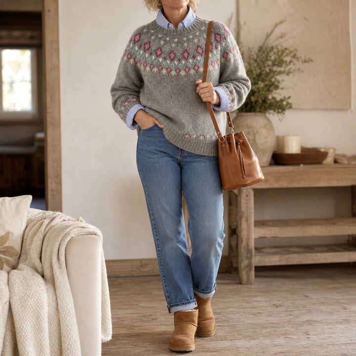 Diana | Fair Isle Crew Neck Christmas Sweater Women