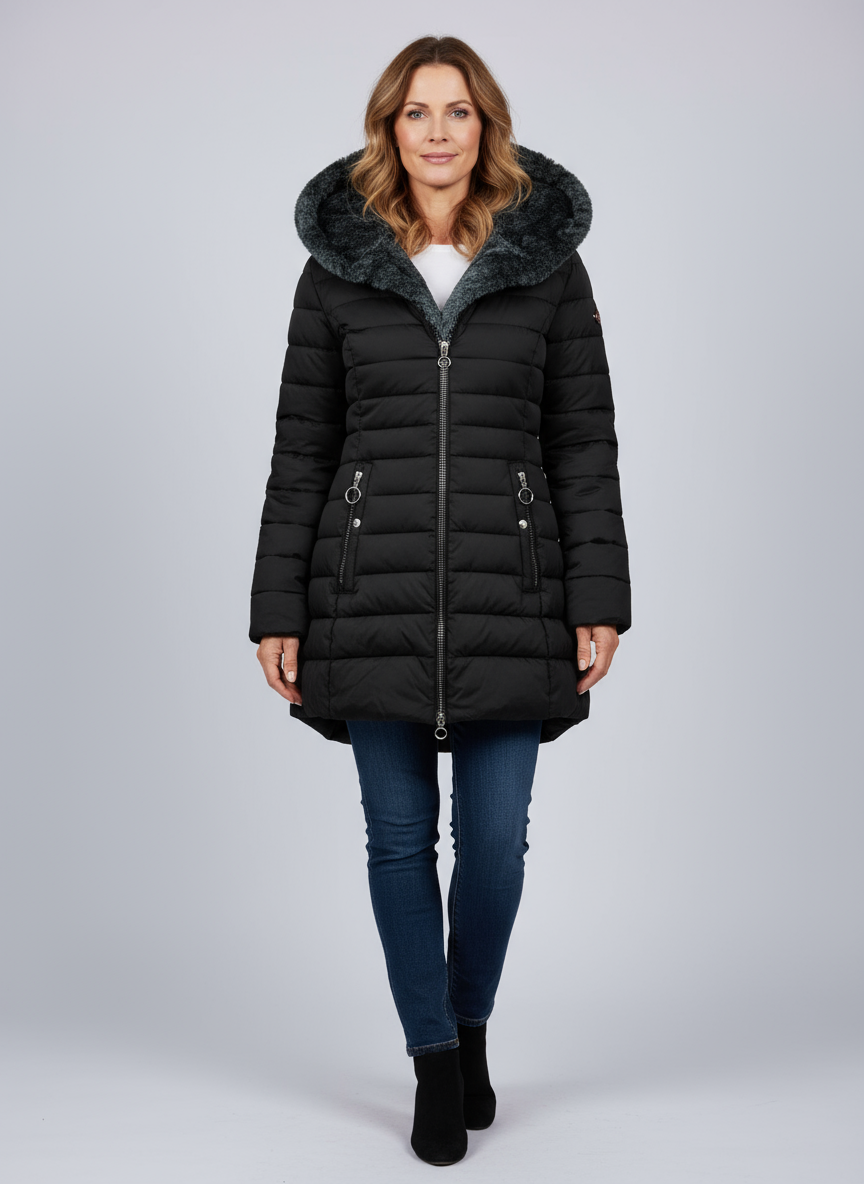 Diana | Graceful Hooded Quilted Puffer Winter Coat