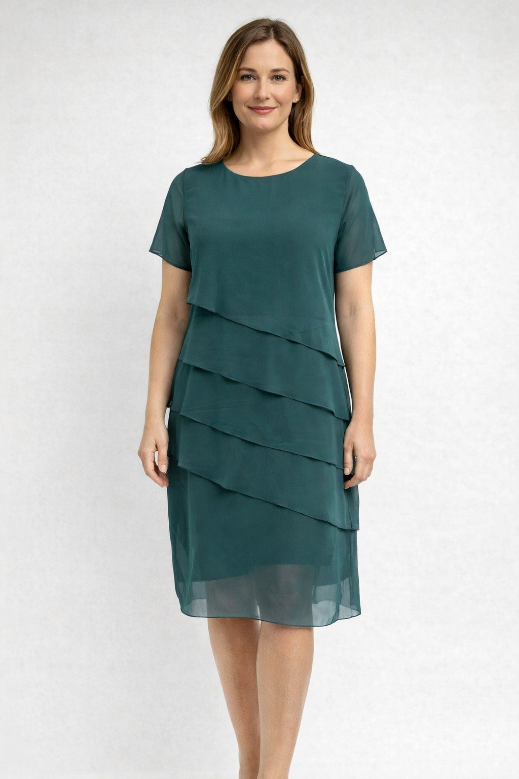 Diana | Polished Layered Tiered Midi Holiday Dress