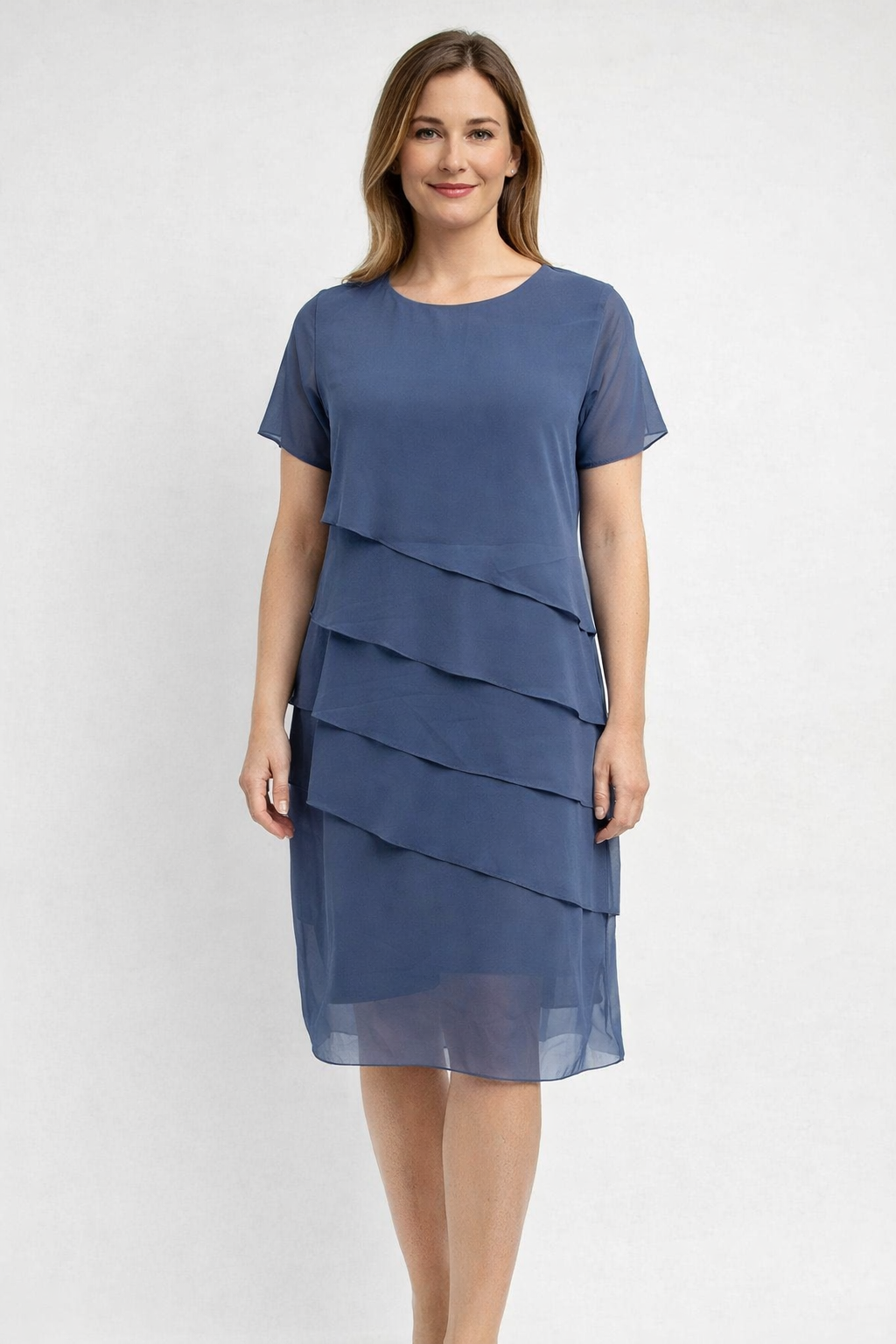 Diana | Polished Layered Tiered Midi Holiday Dress