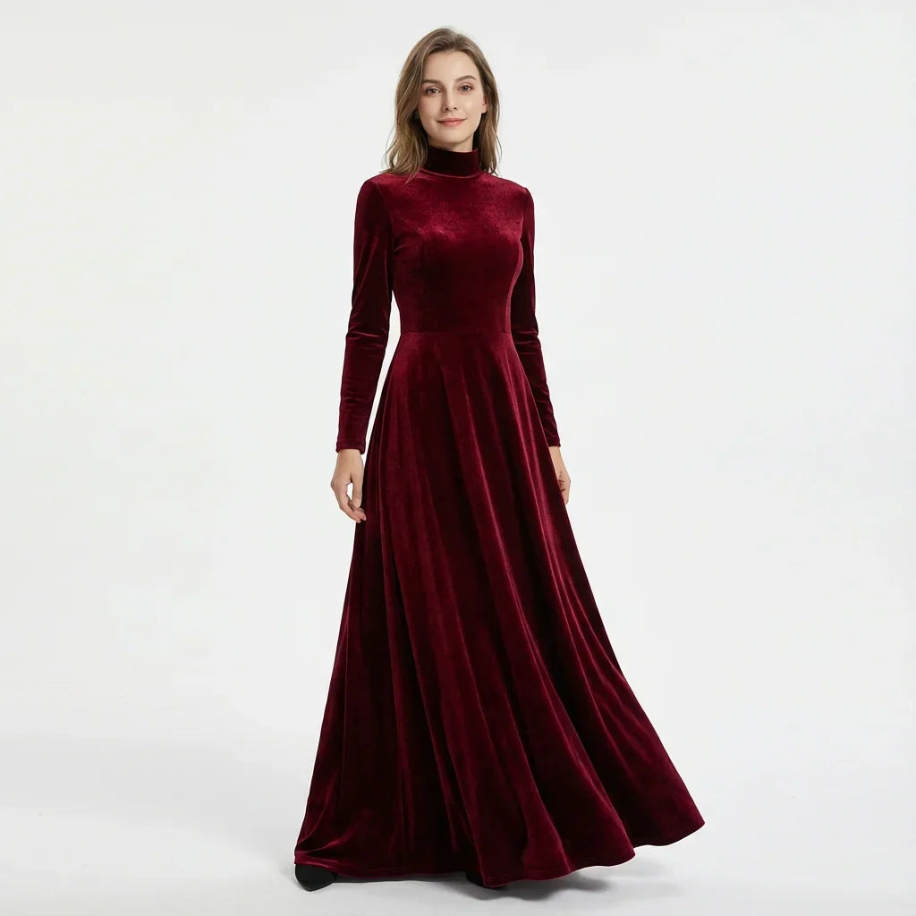 Diana | Sophisticated Long Sleeve Maxi Christmas Dress