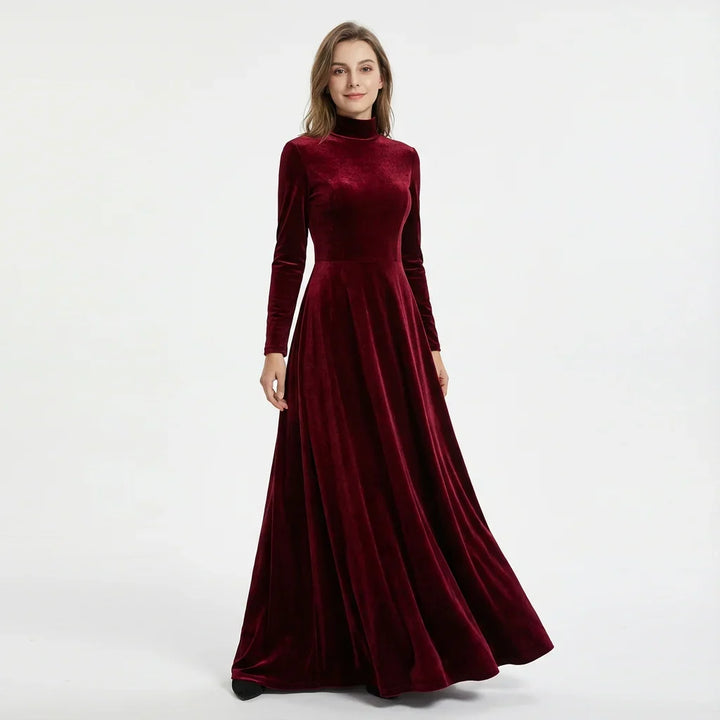 Diana | Sophisticated Long Sleeve Maxi Christmas Dress