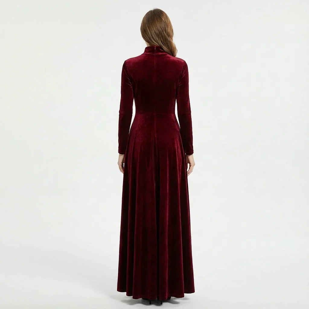 Diana | Sophisticated Long Sleeve Maxi Christmas Dress