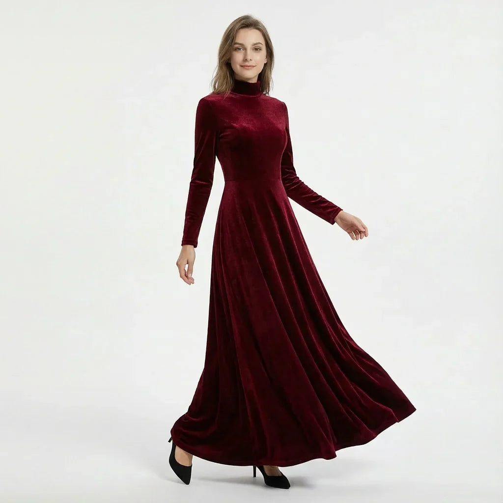 Diana | Sophisticated Long Sleeve Maxi Christmas Dress