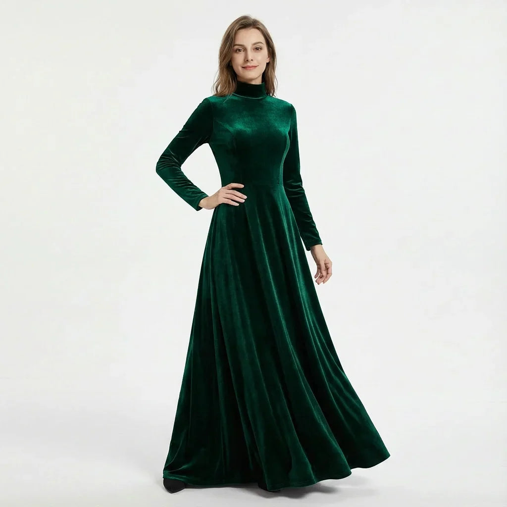 Diana | Sophisticated Long Sleeve Maxi Christmas Dress