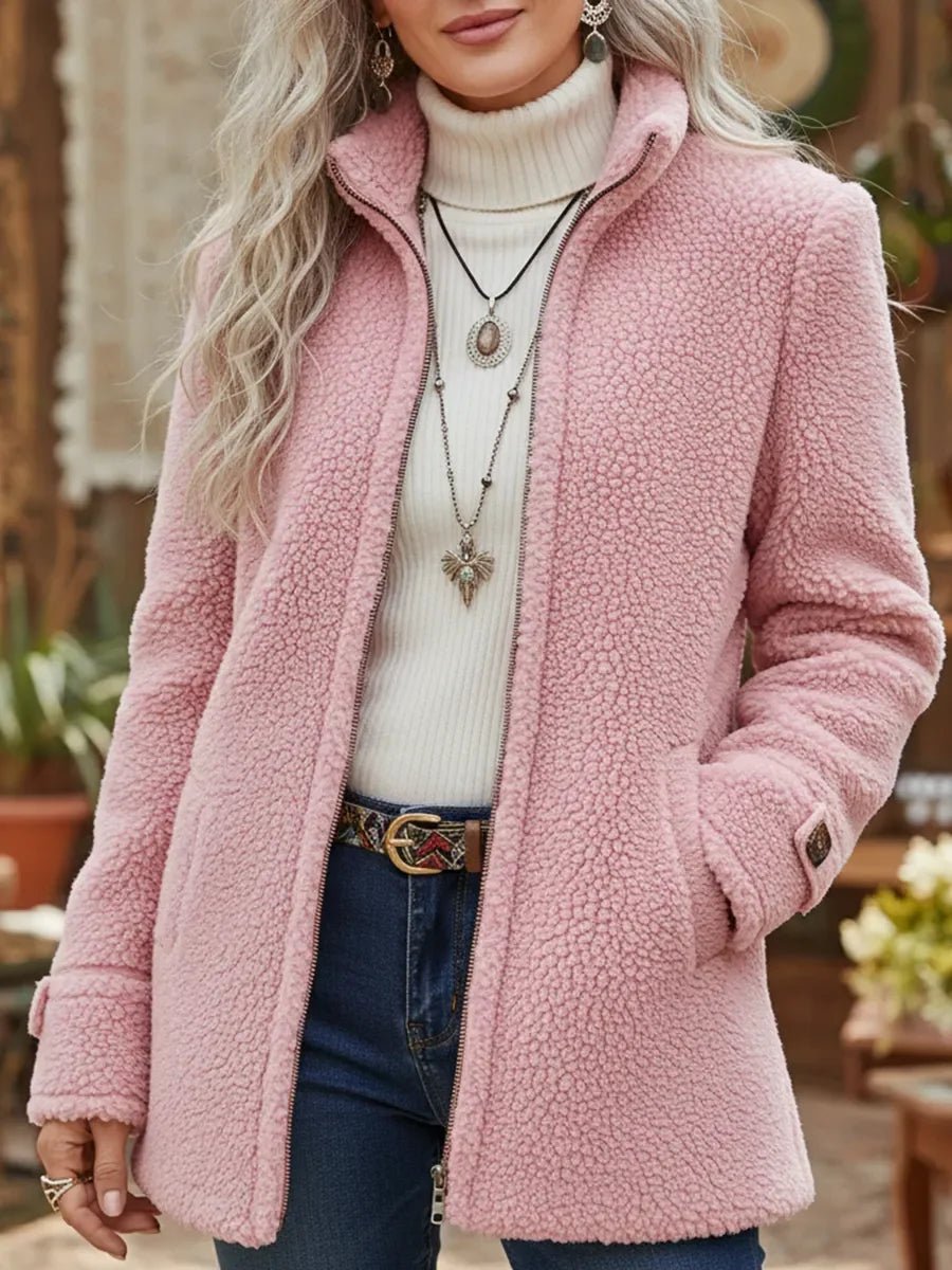 Diane | Timeless Stand Collar Zip-Up Sherpa Jacket Women