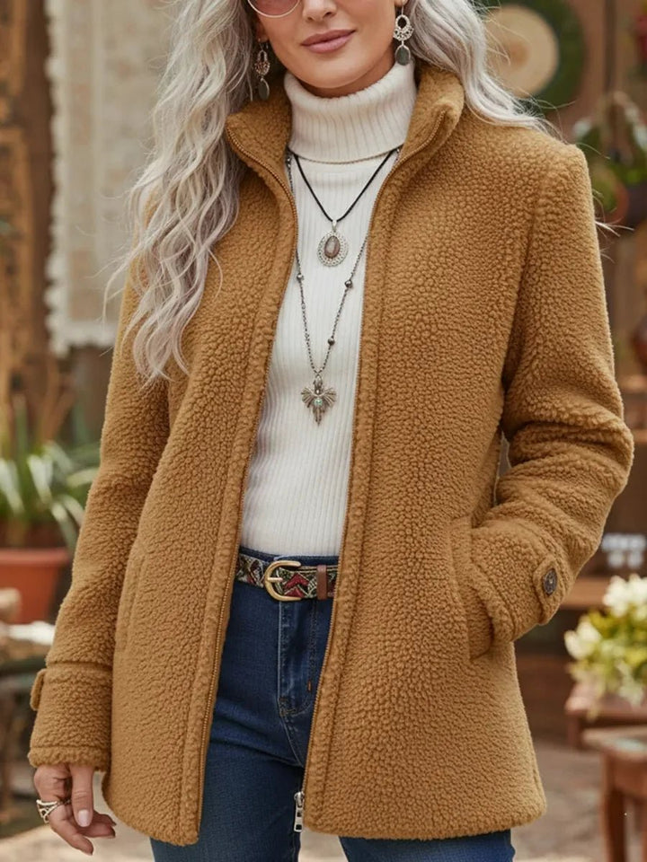 Diane | Timeless Stand Collar Zip-Up Sherpa Jacket Women
