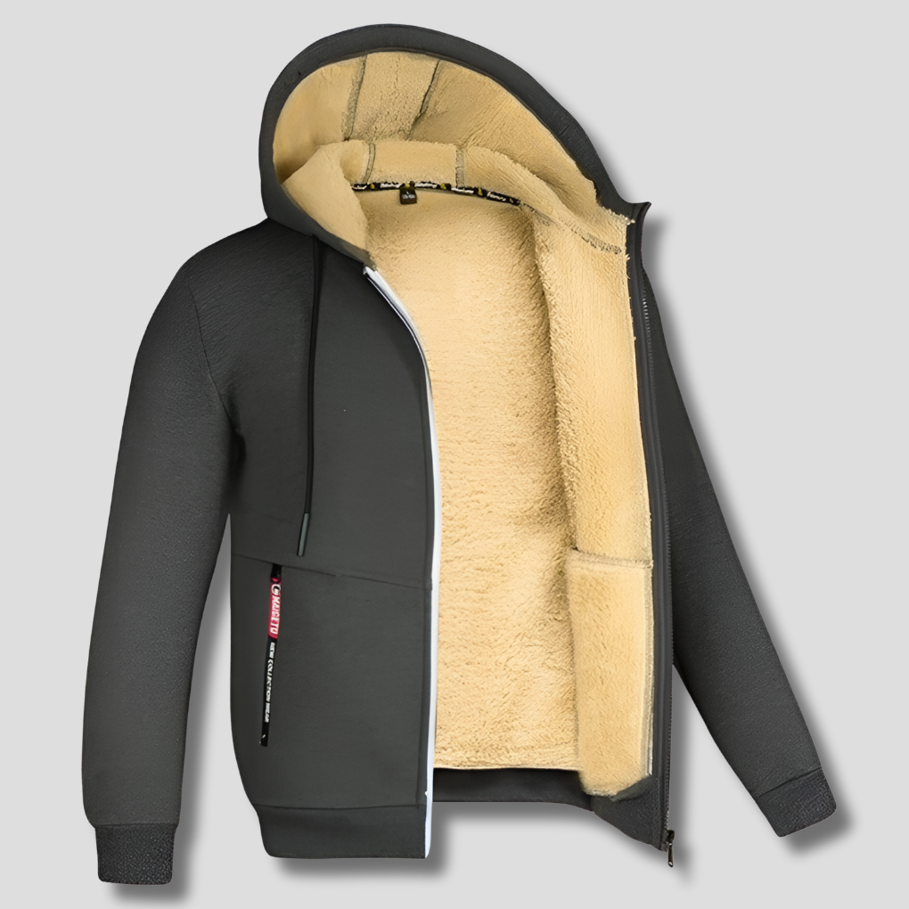 Donald | Stylish Plush-Lined Full Zip Mens Hoodies