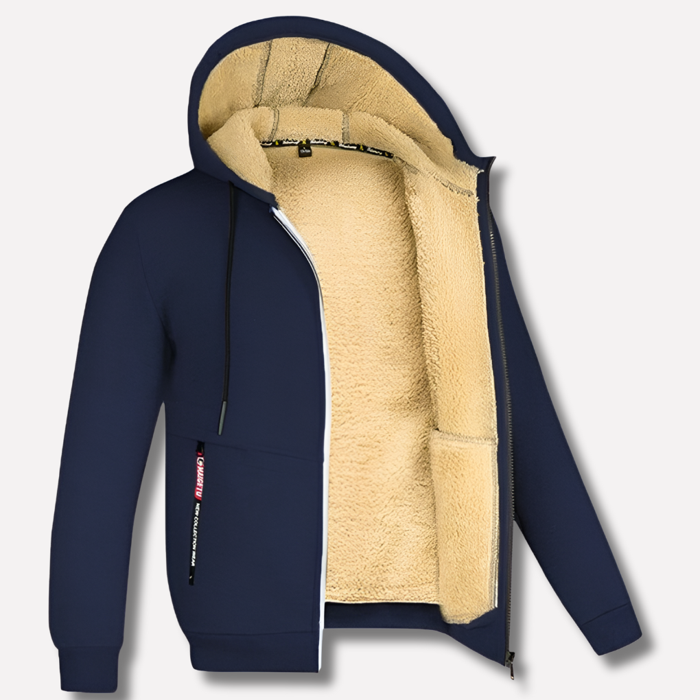 Donald | Stylish Plush-Lined Full Zip Mens Hoodies