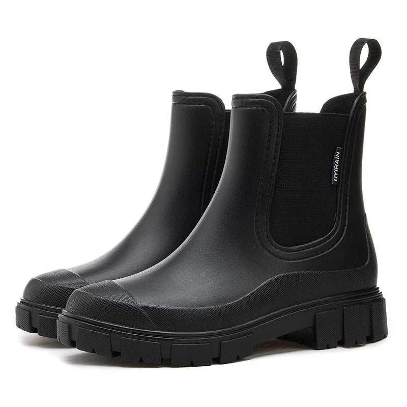 Donna | Chic Waterproof Chelsea Lug Sole Rain Boots