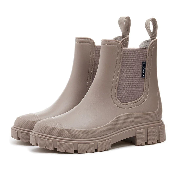 Donna | Chic Waterproof Chelsea Lug Sole Rain Boots