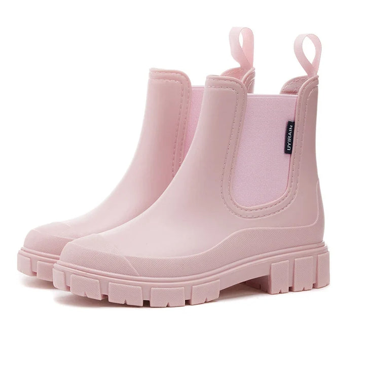 Donna | Chic Waterproof Chelsea Lug Sole Rain Boots
