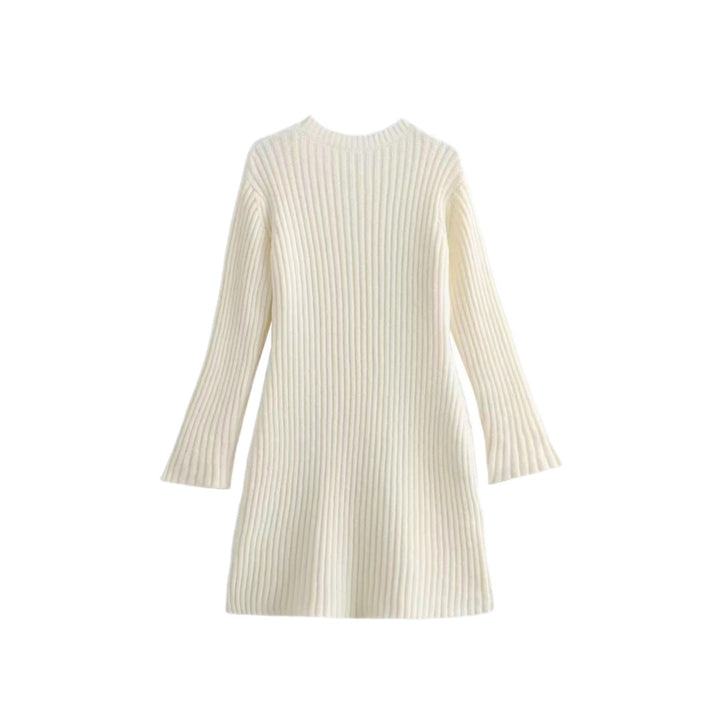 Donna | Cozy Ribbed Bell Sleeve Sweater Dress