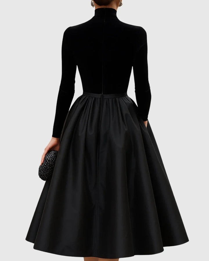 Donna | Effortless Turtleneck Winter Dress with Full Skirt