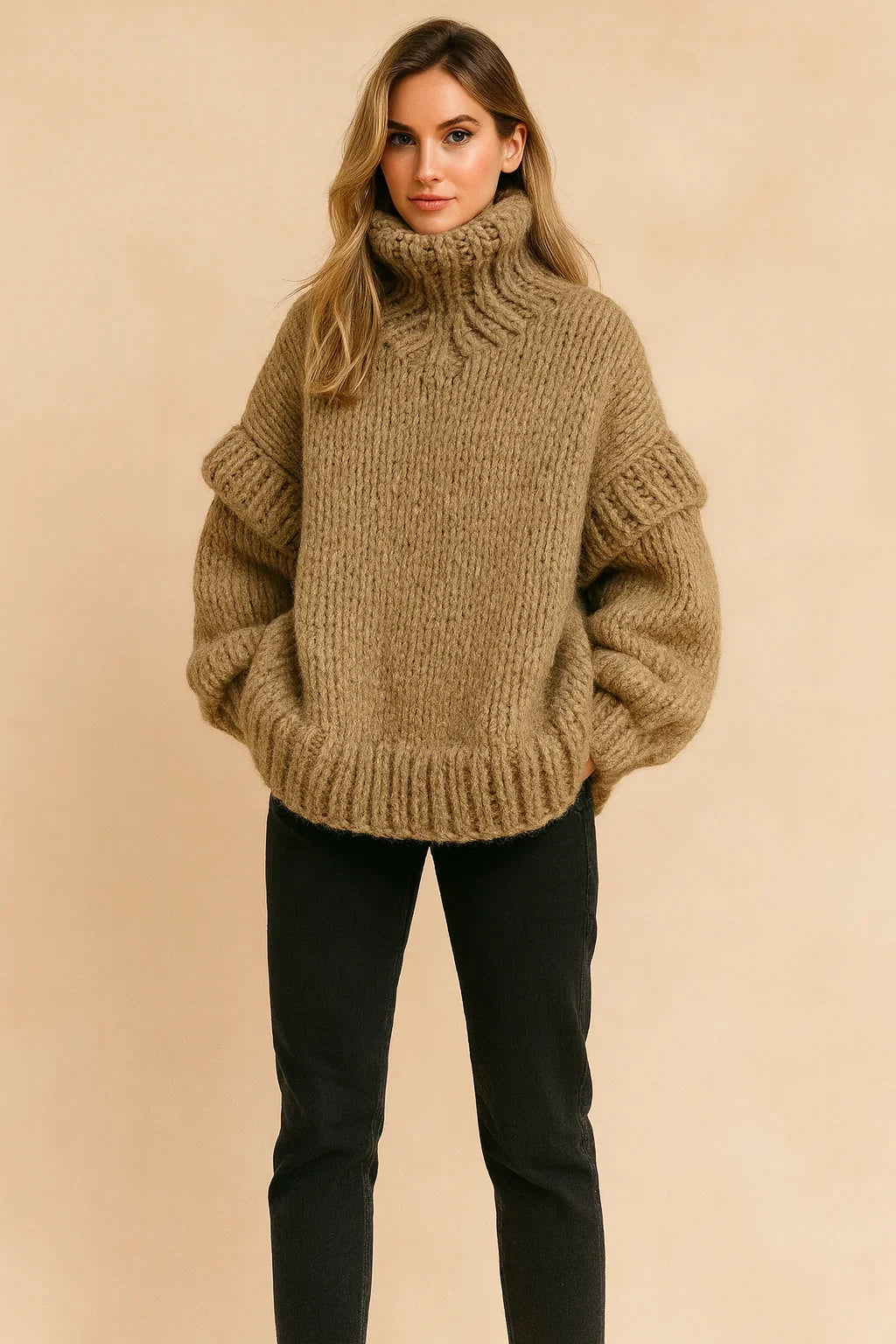 Donna | Relaxed Oversized Chunky Knit Turtleneck Sweater