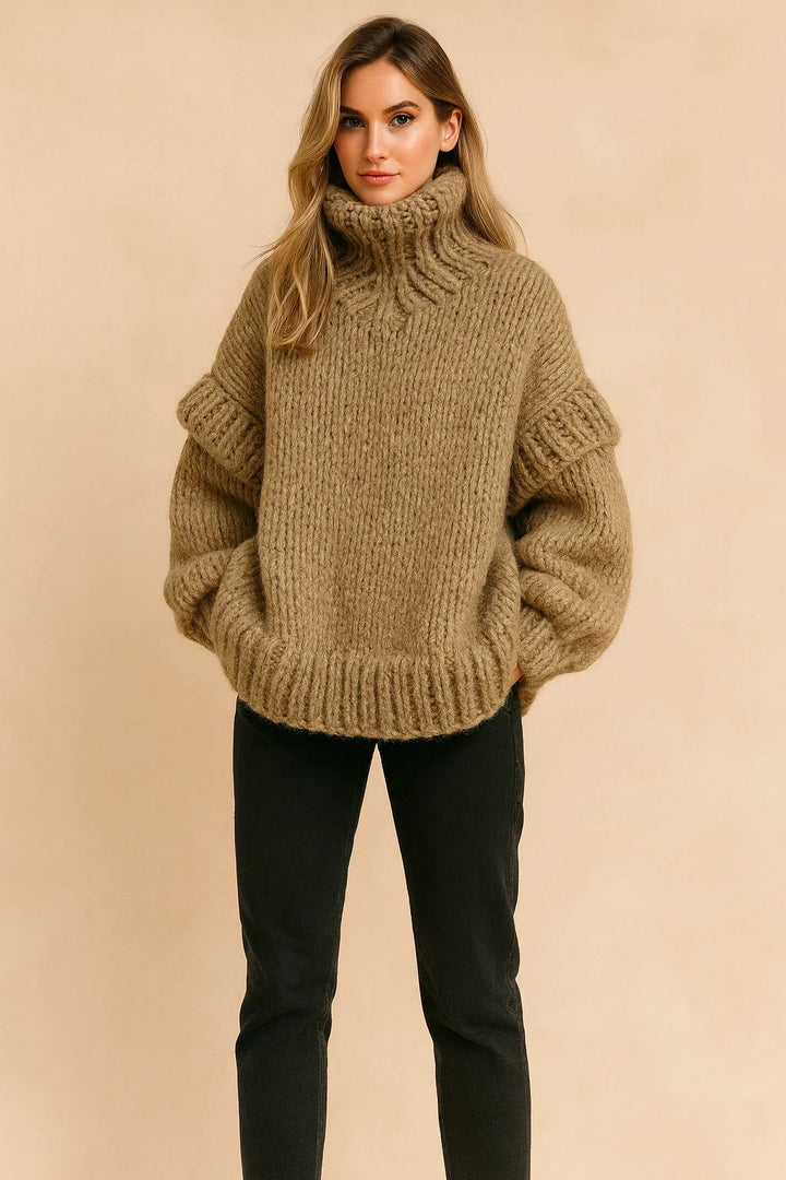 Donna | Relaxed Oversized Chunky Knit Turtleneck Sweater