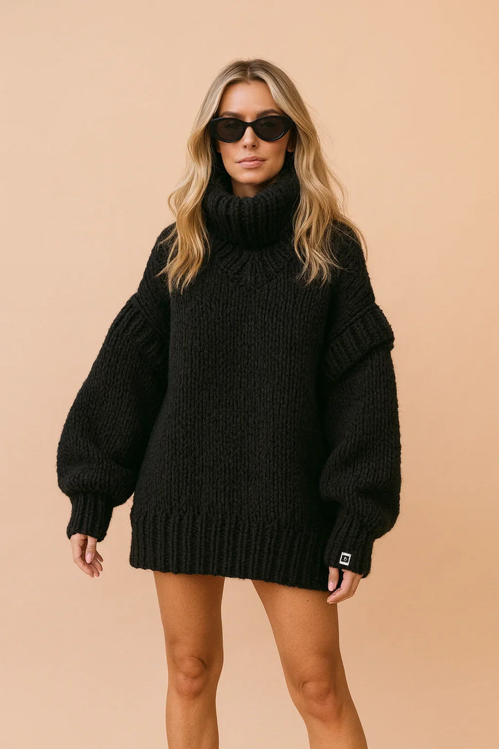 Donna | Relaxed Oversized Chunky Knit Turtleneck Sweater