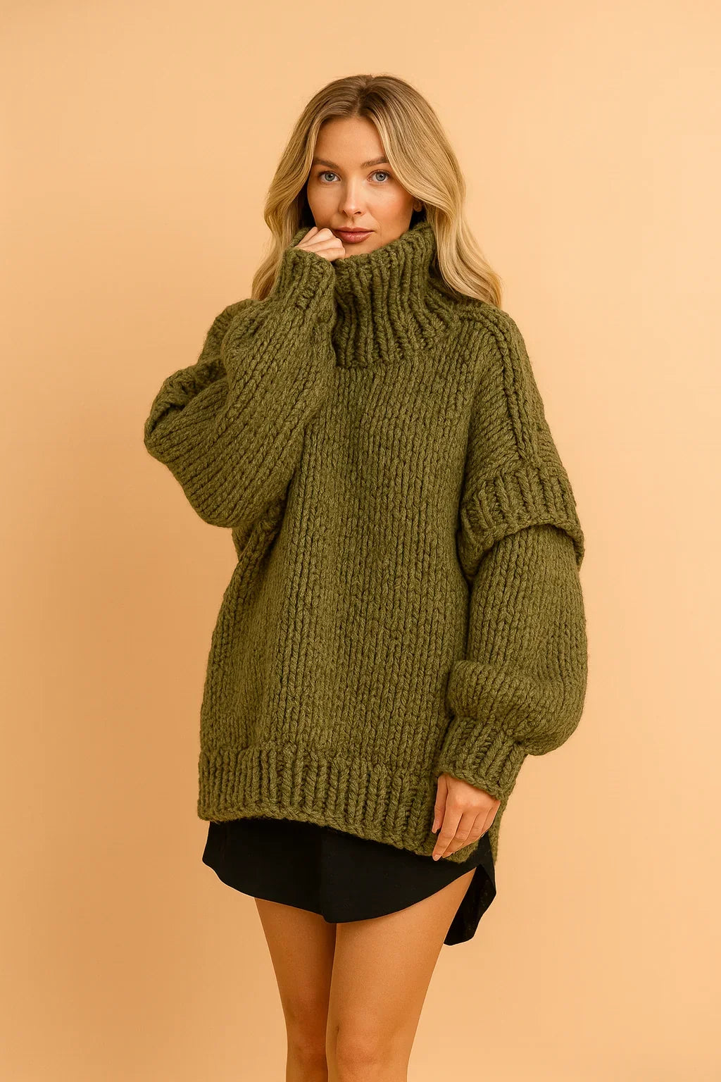 Donna | Relaxed Oversized Chunky Knit Turtleneck Sweater