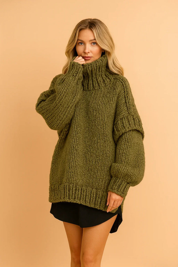 Donna | Relaxed Oversized Chunky Knit Turtleneck Sweater