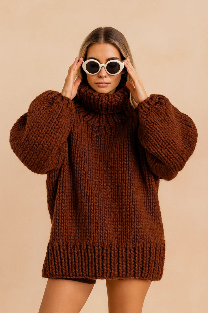 Donna | Relaxed Oversized Chunky Knit Turtleneck Sweater