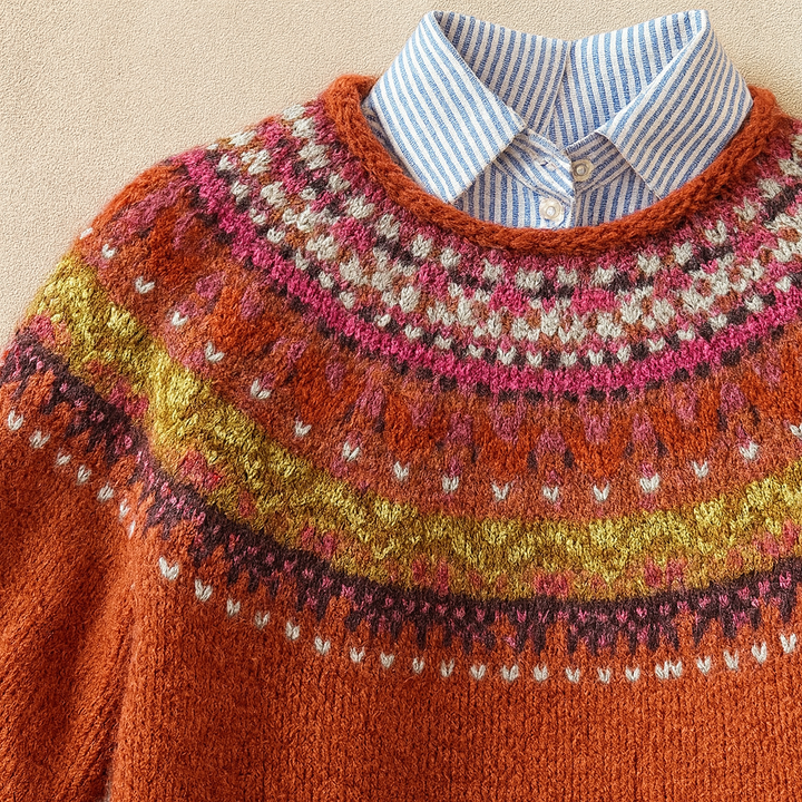 Dorothy | Cozy Fair Isle Christmas Sweater Women Crew Neck Knit