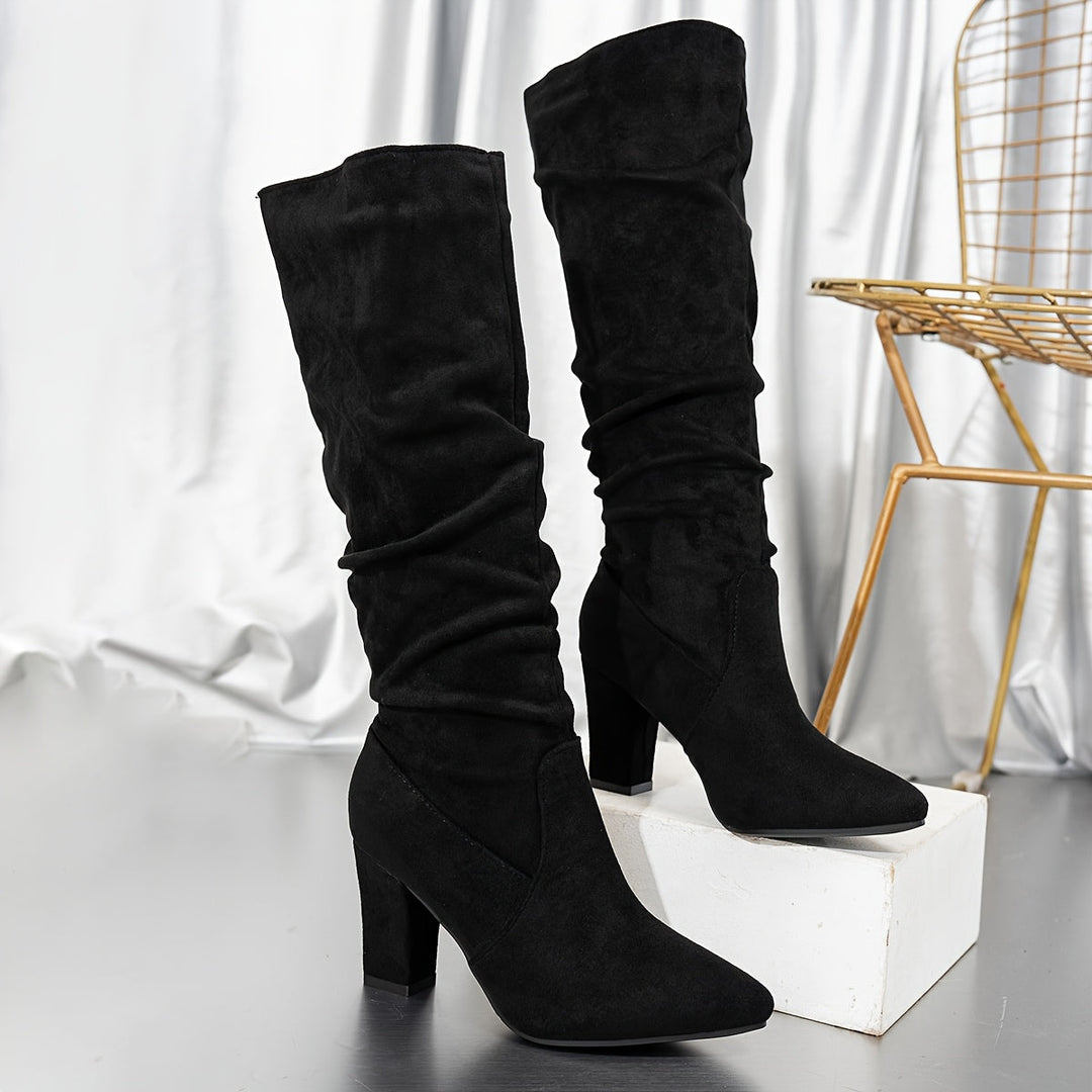 Dorothy | Stylish Slouch Knee High Heeled Boots