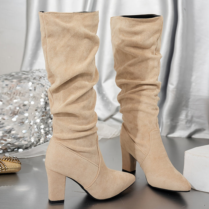 Dorothy | Stylish Slouch Knee High Heeled Boots