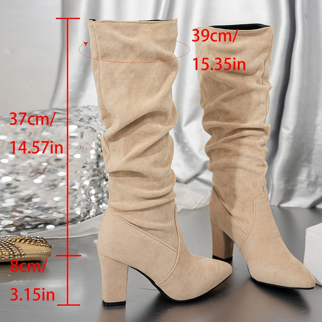 Dorothy | Stylish Slouch Knee High Heeled Boots