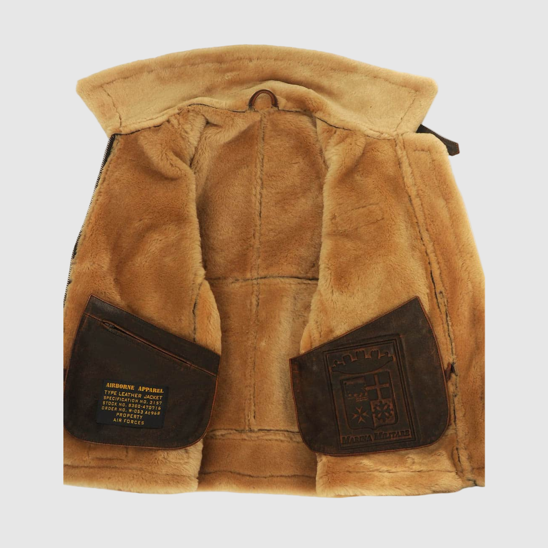 Edward | Distressed Aviator Bomber Leather Jacket