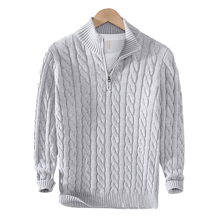 Elijah | Stylish Half-Zip Chunky Cable Knit Sweater