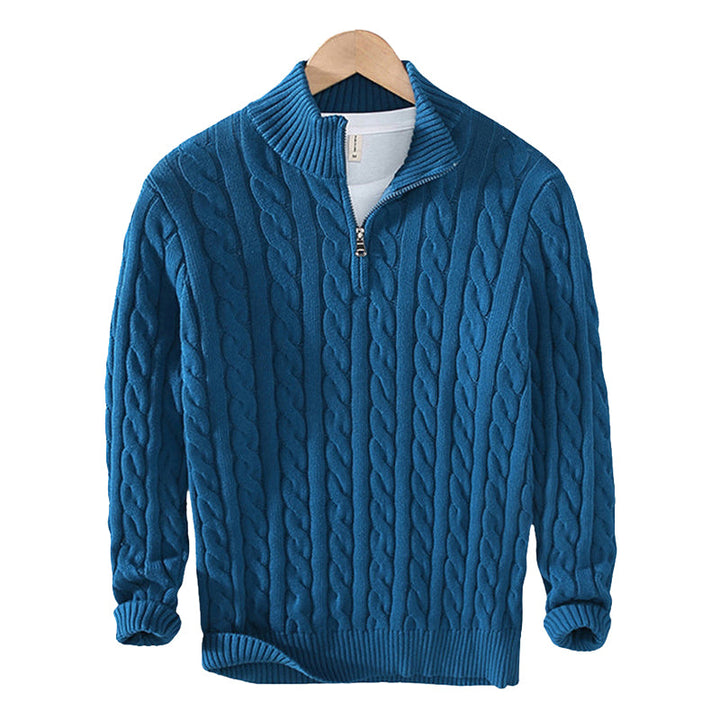 Elijah | Stylish Half-Zip Chunky Cable Knit Sweater