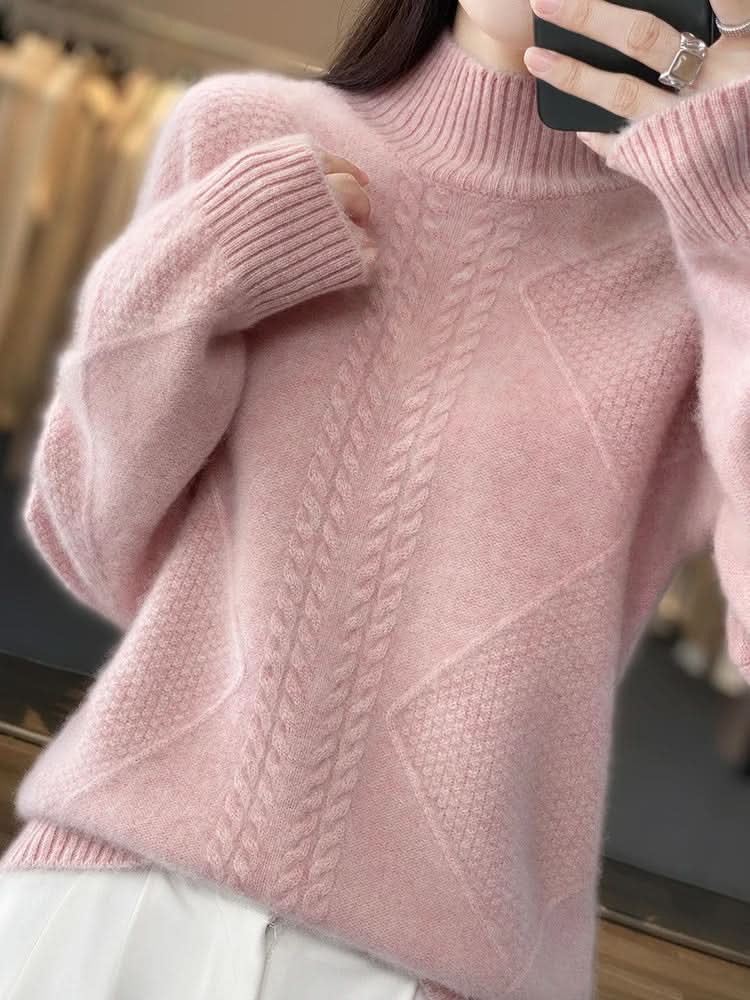 Elizabeth | Effortless Cable Knit Turtleneck Christmas Sweater Women